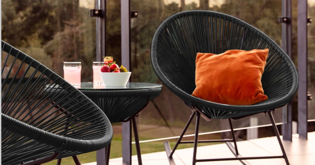 Patio Furniture - chair with orange pillow