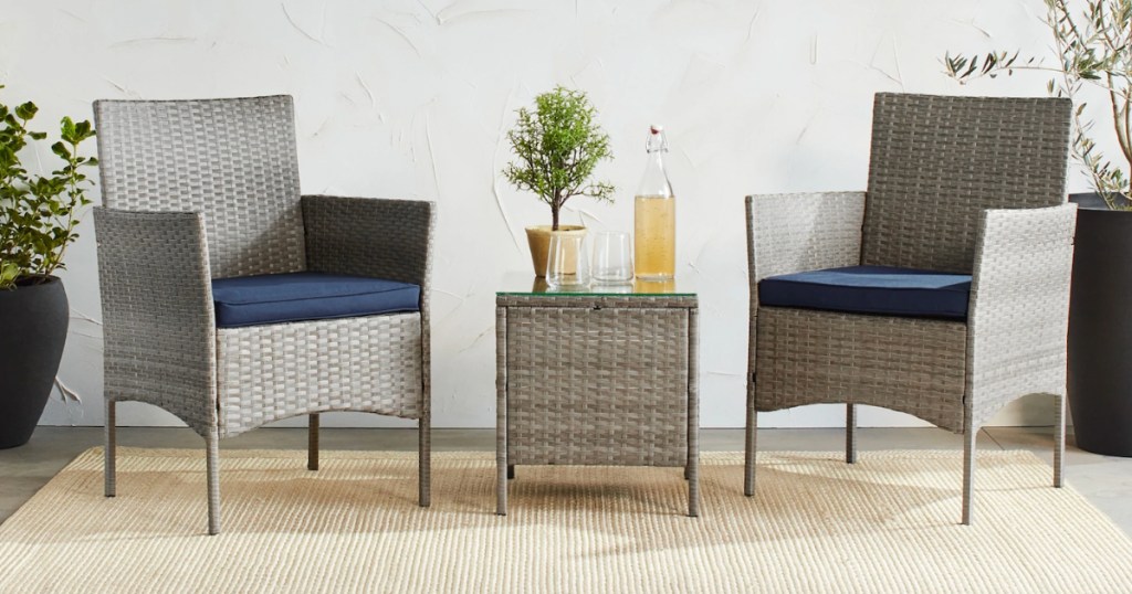 Patio Wicker Bistro Set