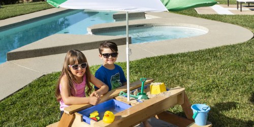 Kids 3-in-1 Sand & Water Wooden Picnic Table w/ Umbrella Just $99.99 Shipped