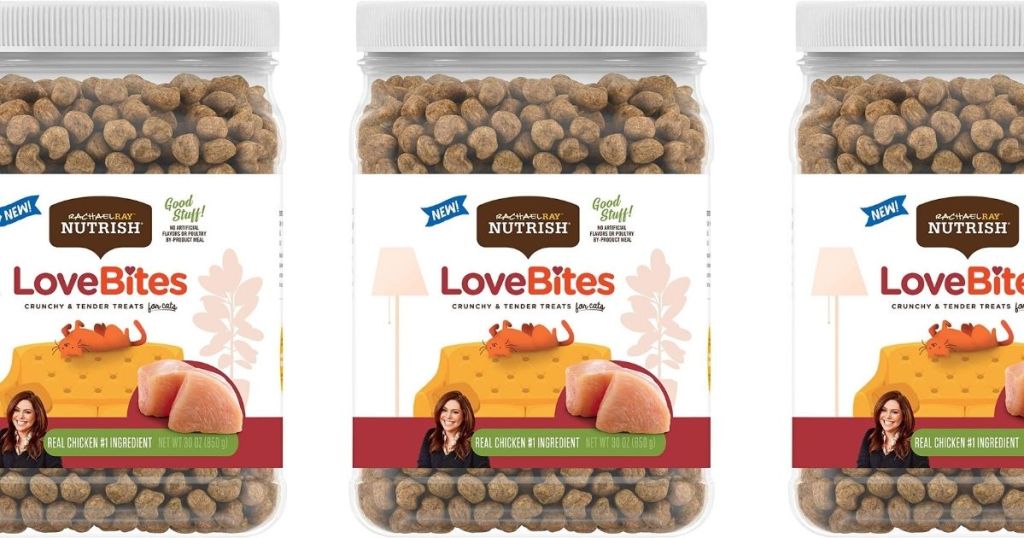 3 Rachael Ray Nutrish Love Bites Cat Treats jars