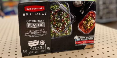 Rubbermaid Brilliance 10-Piece Food Storage Set Only $16.99 on Target.com (Leakproof & Non-Staining)