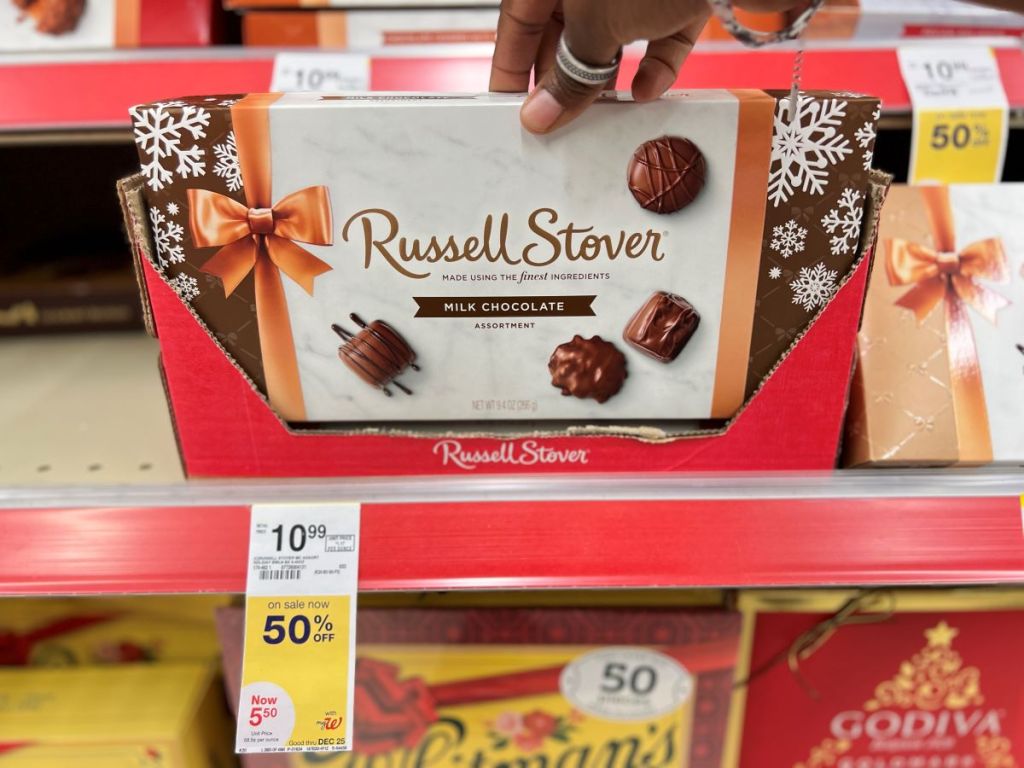 Russell Stover Chocolate on the shelf at Walgreens