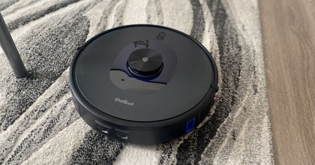 robot vacuum on a rug