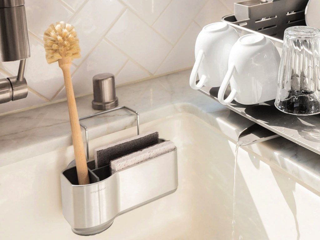 Costco Deals Online - simplehuman Steel Frame Dishrack & Sink Caddy  available now on Costco.com! . Features: - Sink Caddy Included - Stainless  Steel Body with Anti-Slip Rubber Feet - Pivoting Swivel