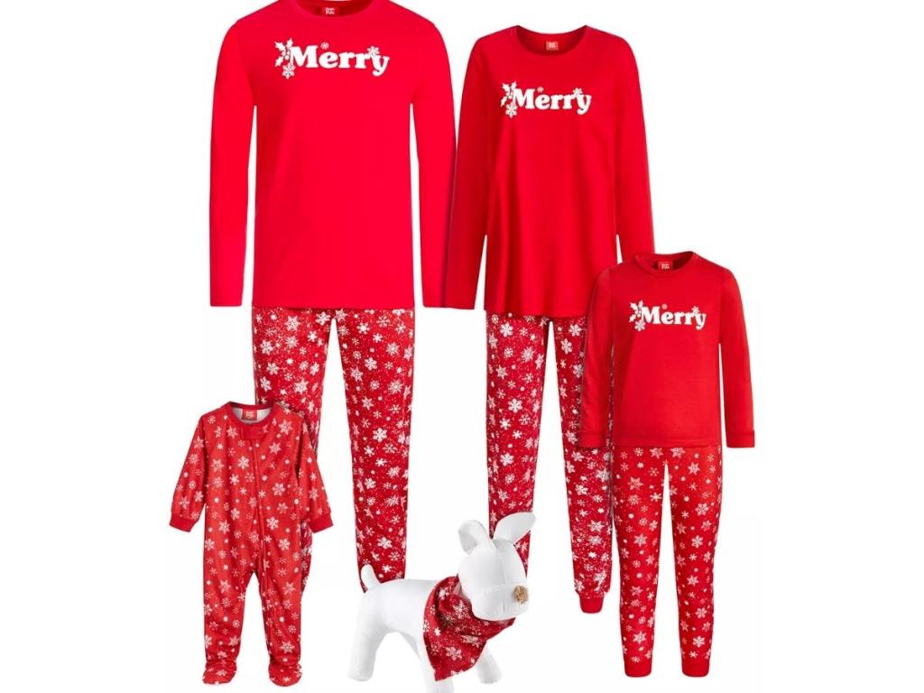Merry Snowflake Matching Family Pajamas