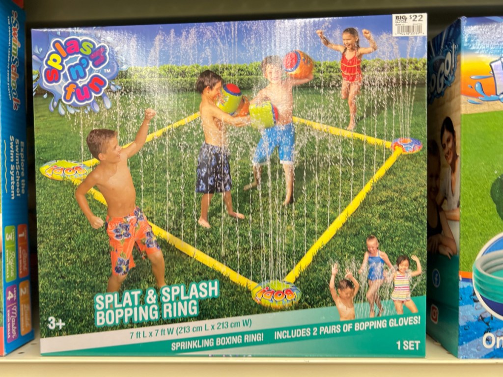kids infltable play center on store shelf