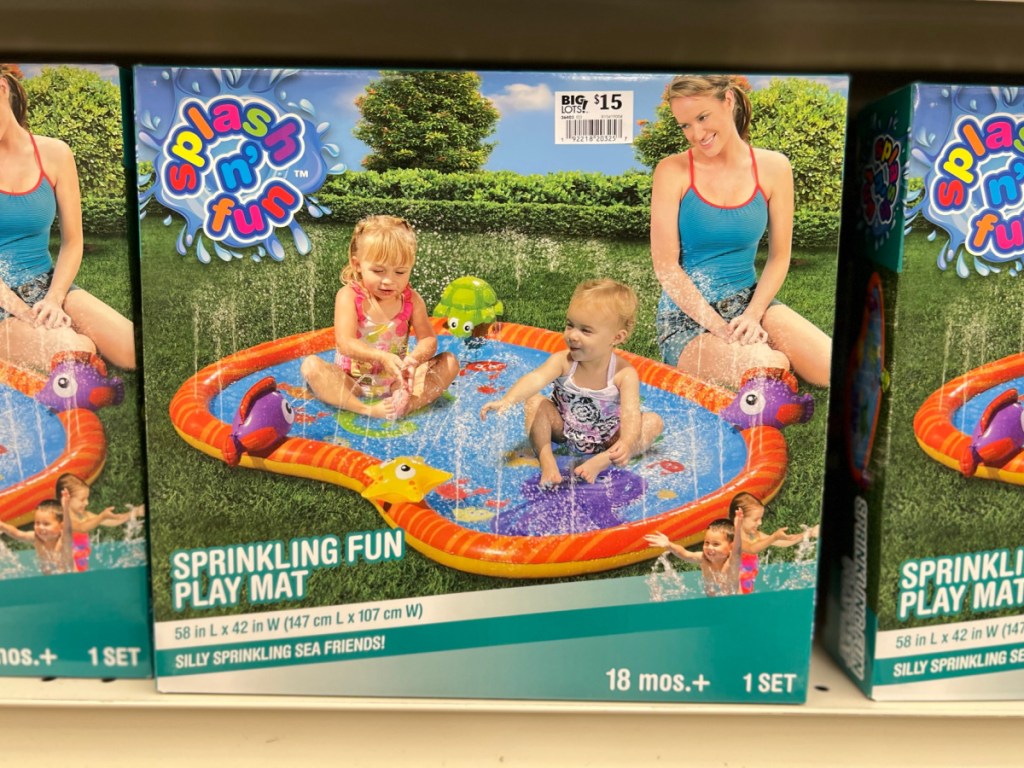 kids splash mat on store shelf