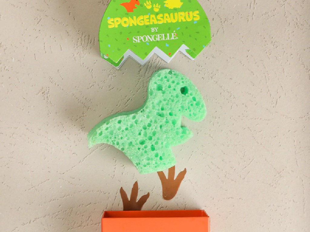 kids green dinosaur soap