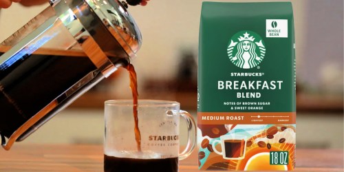 Starbucks Breakfast Blend Whole Bean Coffee 18oz Bag Only $5.52 Shipped on Amazon (Regularly $10)