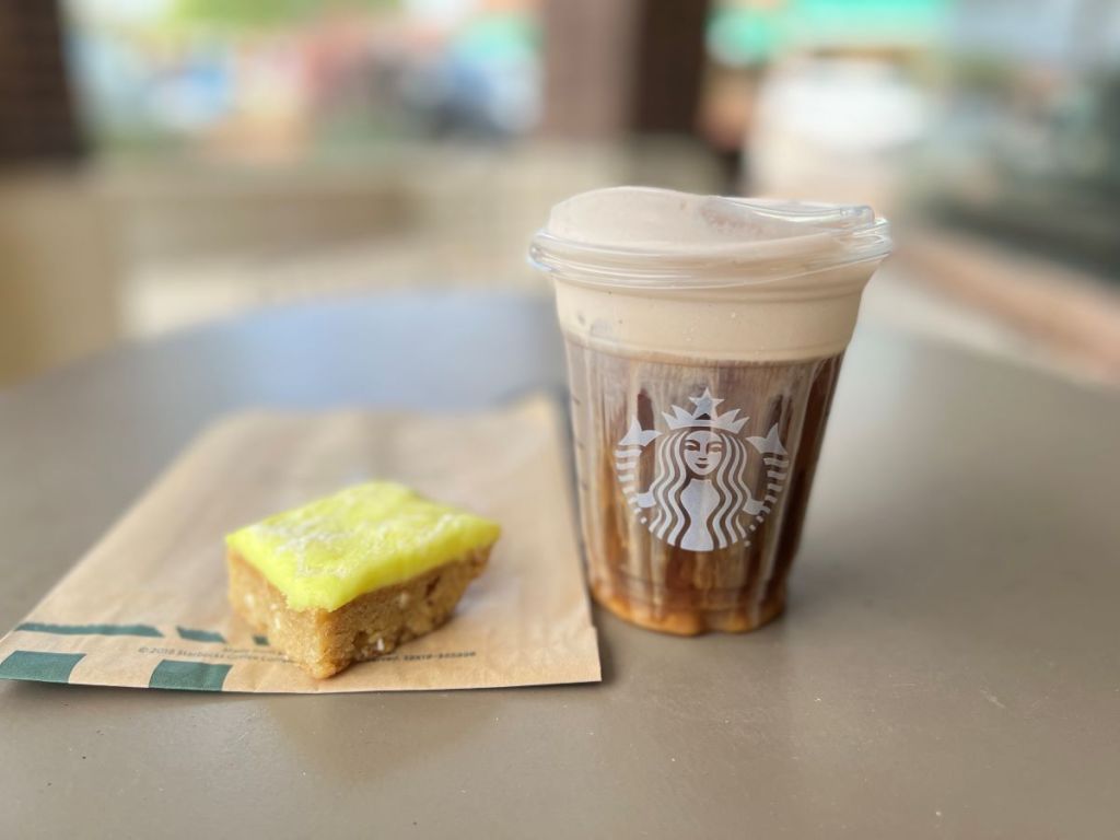 Starbucks Cold Brew and Key Lime Bar