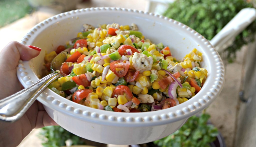 a bowl of summer corn salad