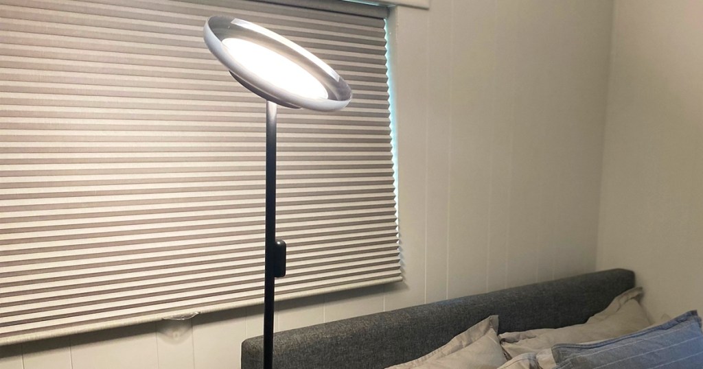led floor lamp in bedroom