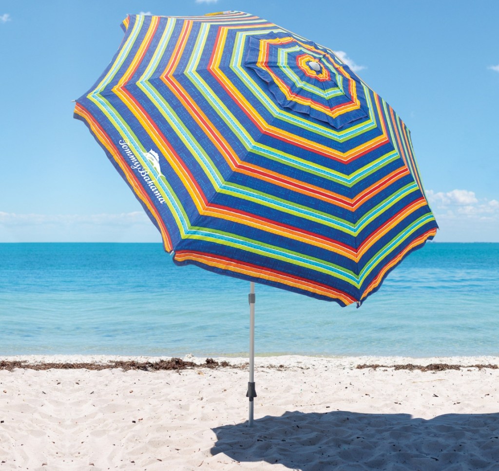 beach umbrella in the sand