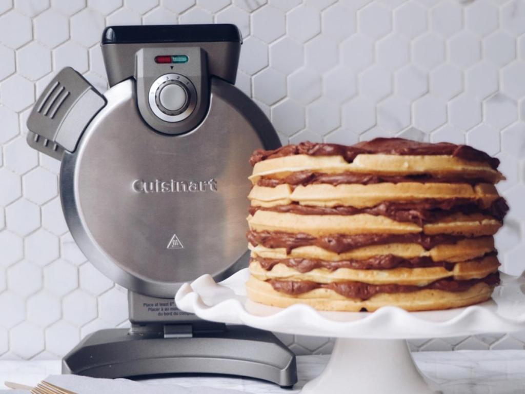 Cuisinart Vertical Waffle Maker on kitchen counter