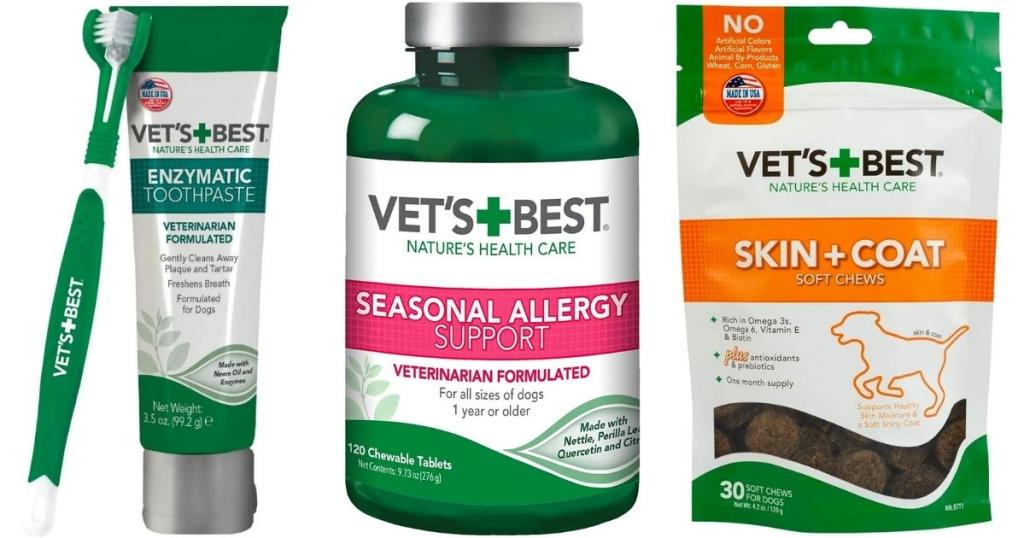 vet's best dog toothpaste, allergy medicine and supplements