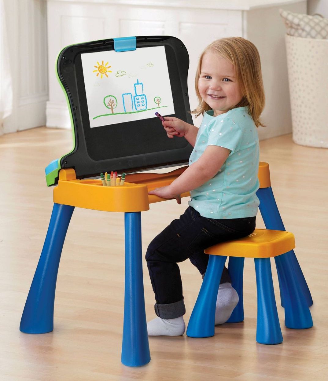 NEW VTech Explore and Write Activity Desk Transforms into Easel and Chalkboard 
