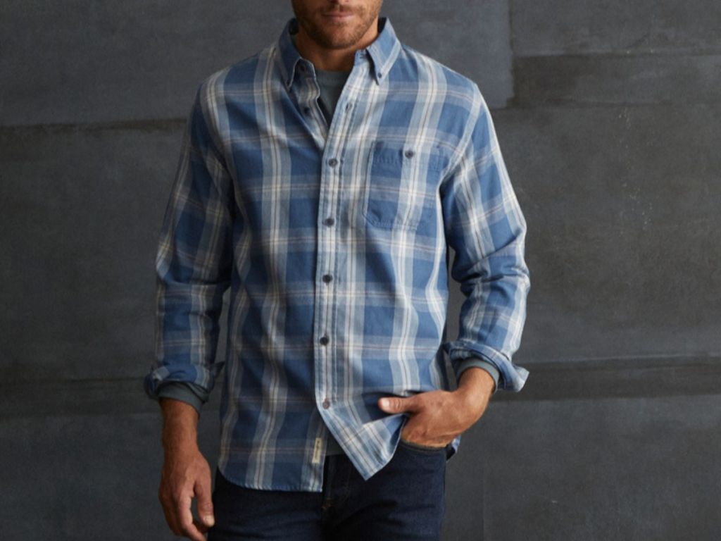Man in a flannel shirt and jeans
