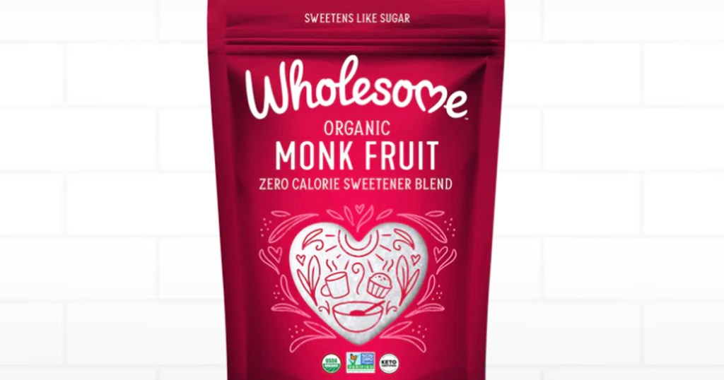 pink bag of Wholesome Organic Monk Fruit Sweetener