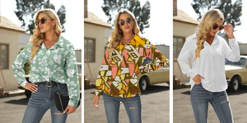 Women’s Button-Down Shirt Just $14 on Amazon (Includes Plus Sizes) | Lots of Style Choices!