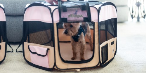 50% Off Waterproof Puppy Playpen w/ Carrying Case on Amazon + Free Shipping