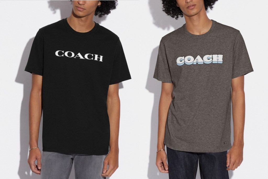black and grey coach shirts