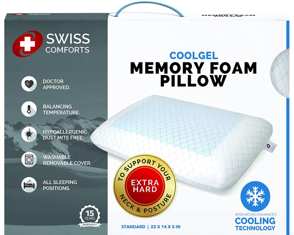 swiss comforts cooling gel pillow