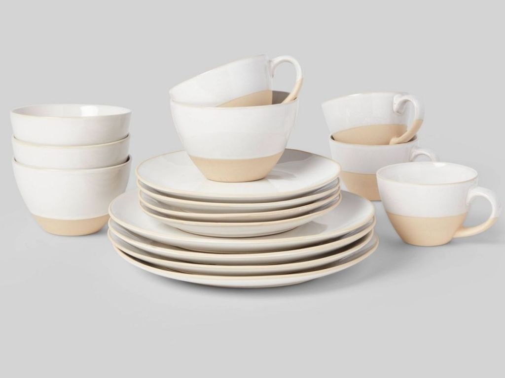 16-piece white dinnerware set