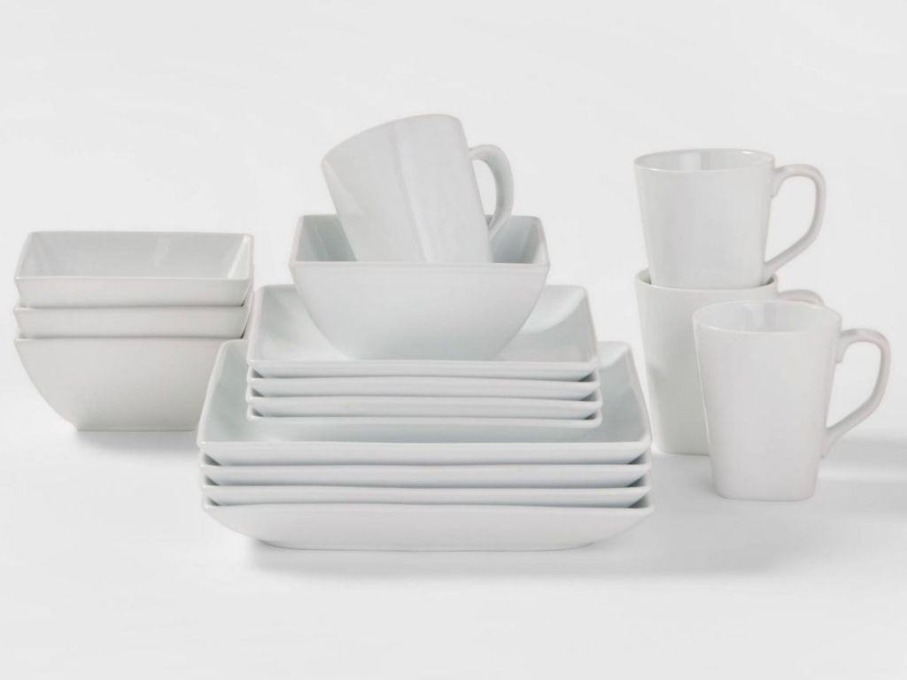 16-piece white dinnerware set