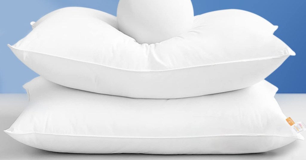 two pillows stacked