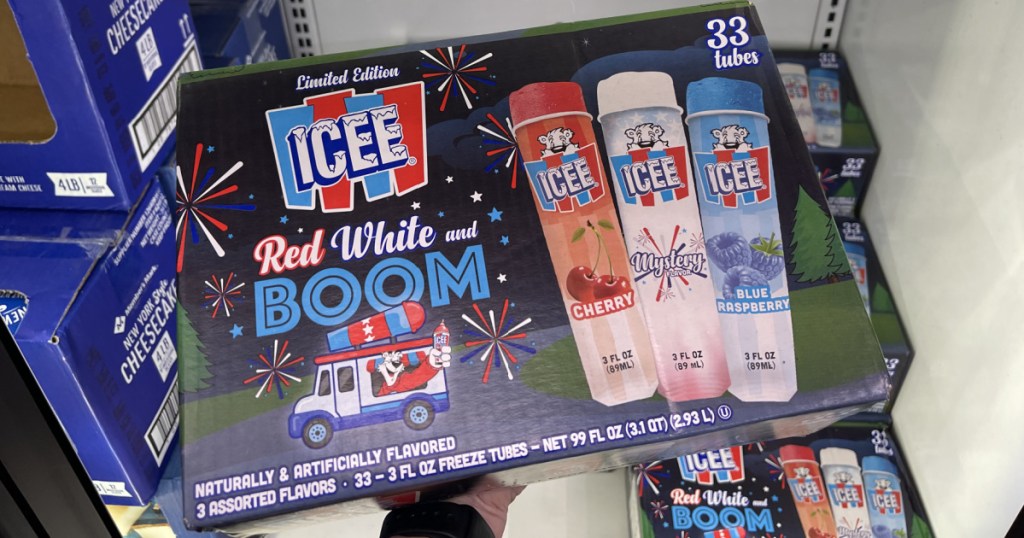 red white and boom icee pops