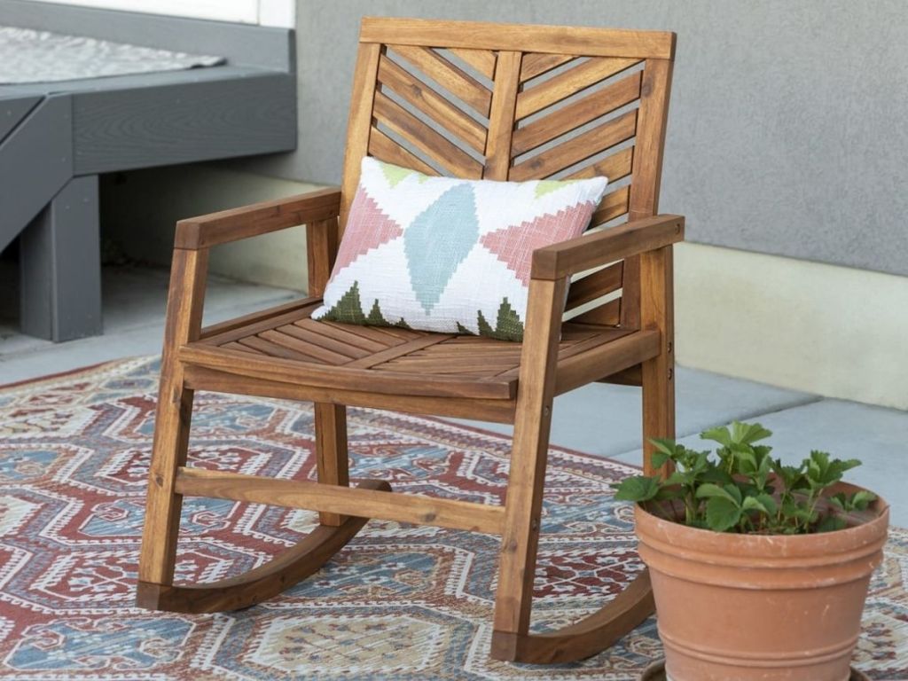 Outdoor Wood Patio Rocking Chair