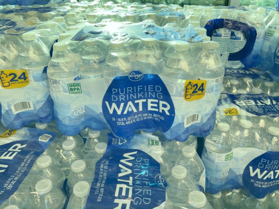 cases of bottled water