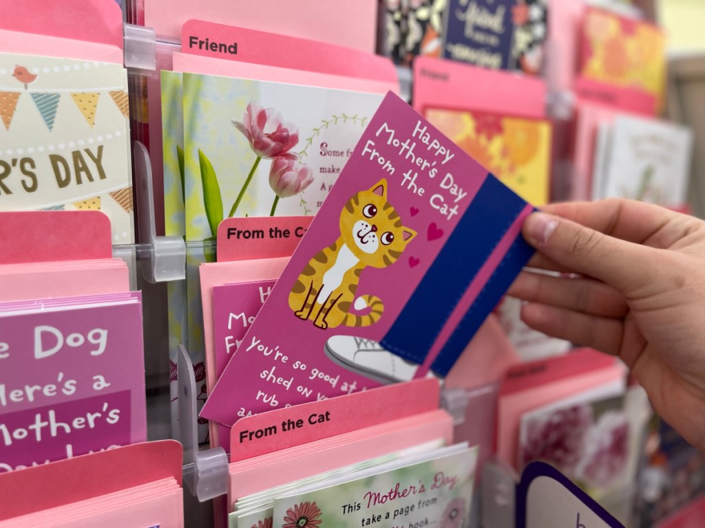 mothers day card from cat dollar tree