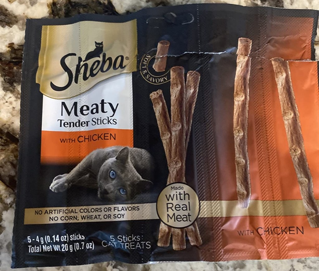 package of Sheba cat treats