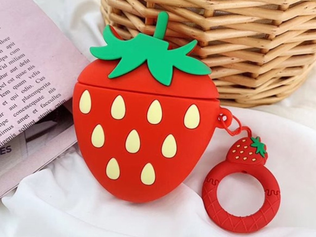 AirPods case shaped like a strawberry