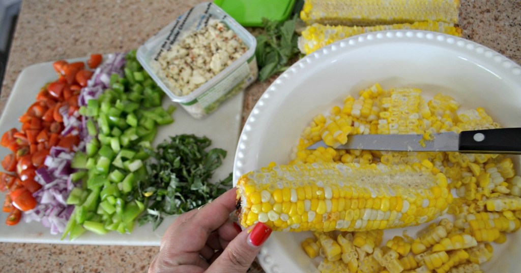 Making a summer corn salad