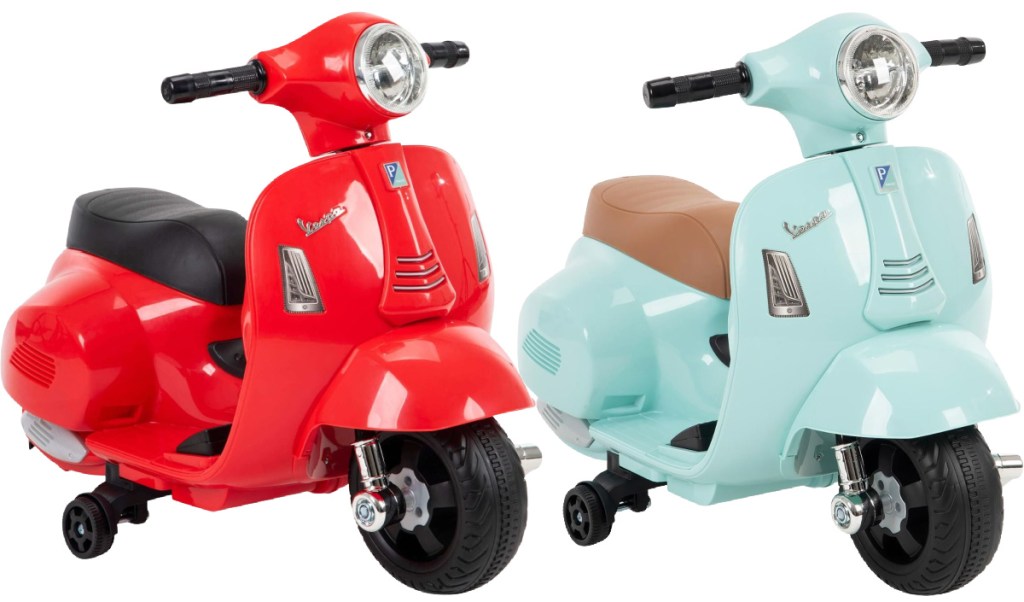 vespa red and blue