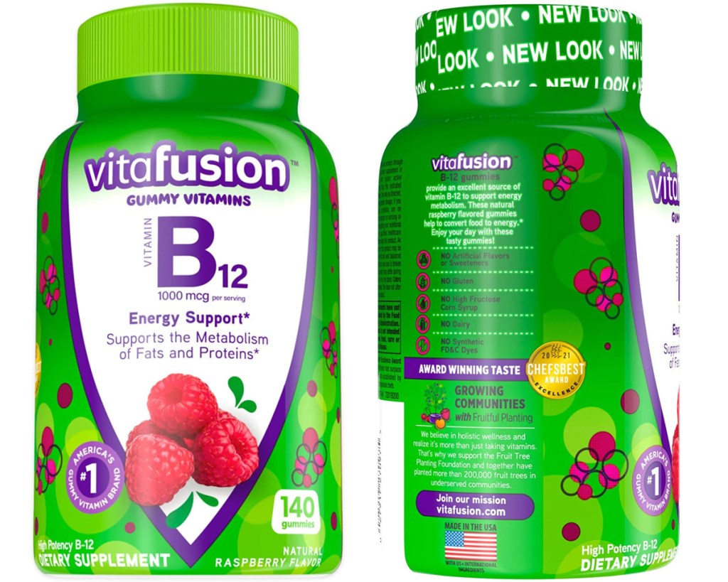 vitamin bottle front and back