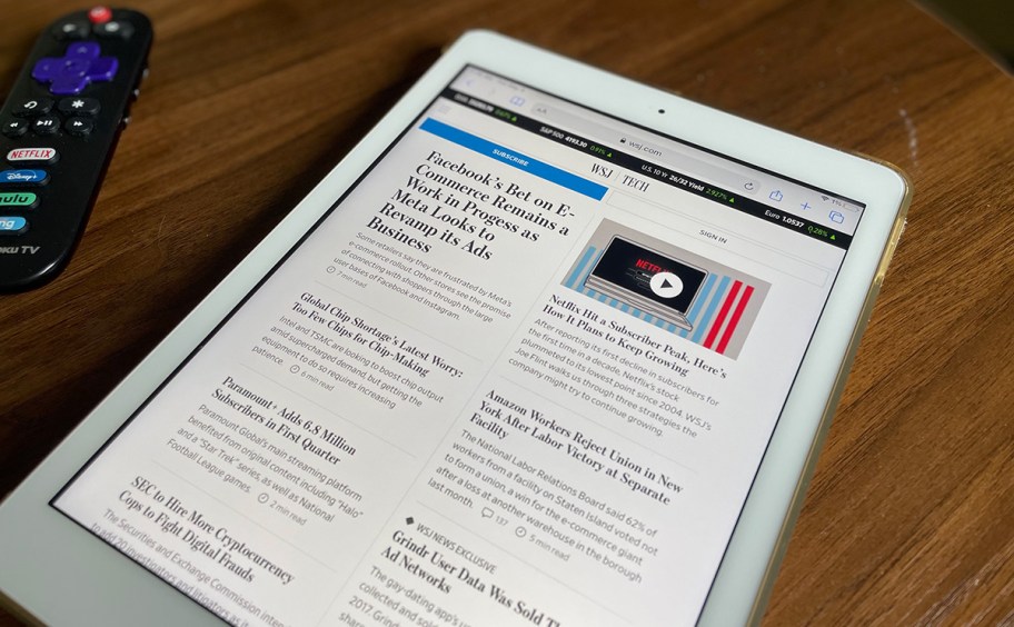 wall street journal website on ipad