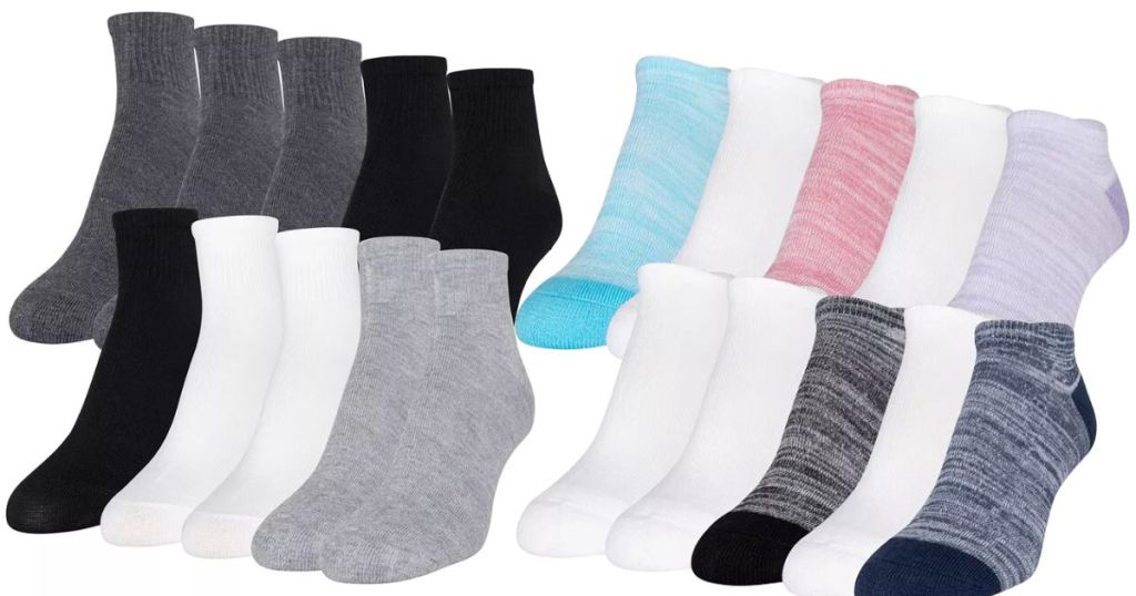 Women's 10-Pack Casual Cushion Heel And Toe Ankle Socks and Gold Toe Women's 10-Pack Casual Cushion Heel And Toe No-Show Socks