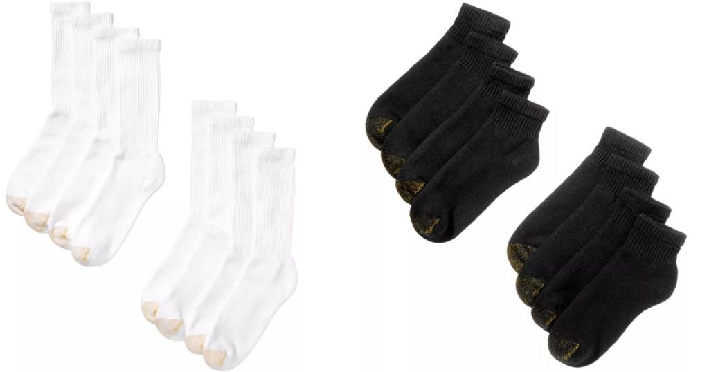 Gold Toe Men's 8-Pack Athletic Crew Socks and Gold Toe Men's 8-Pack Athletic Quarter Socks 