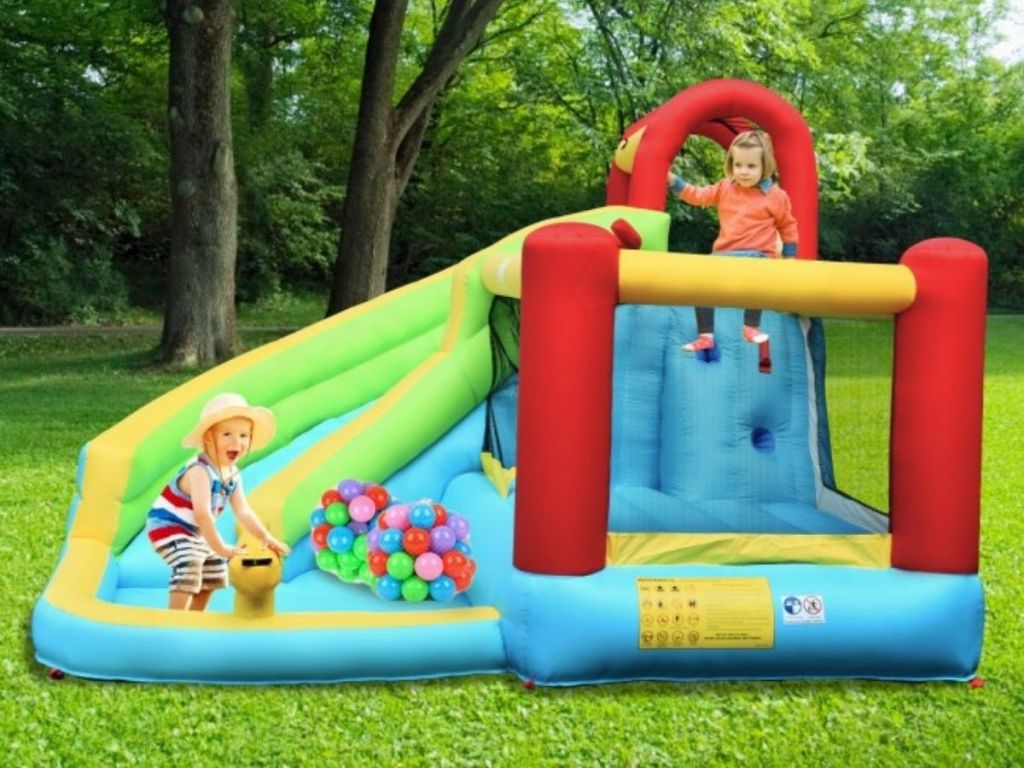 kids playing on 6-in-1 Inflatable Bounce