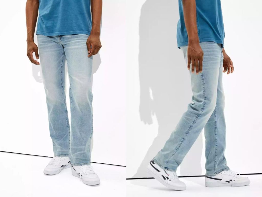 side and front view of AE men's jeans