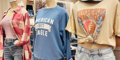 Up to 70% Off American Eagle Clothing | Tees from $5.99, Leggings from $11.98 + More