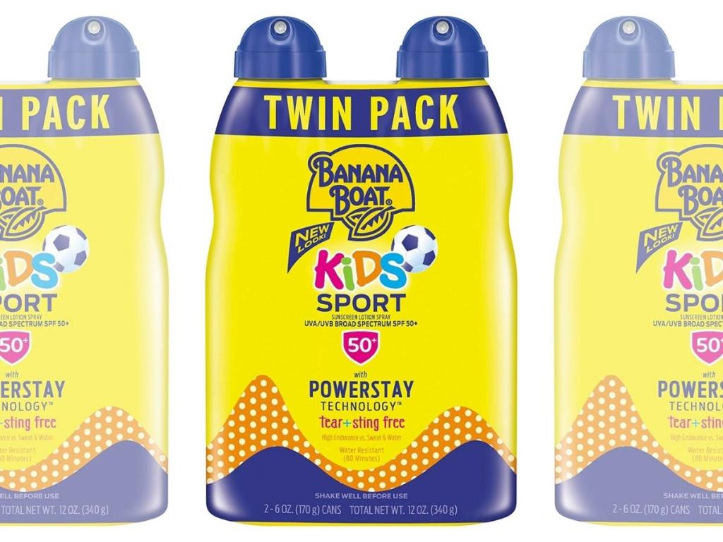 Banana Boat Kids Sport Sunscreen Spray SPF 50 2-Pack