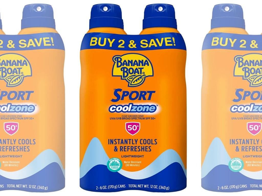 Banana Boat Sport Performance Cool Zone Sunscreen Spray SPF 50 2-Pack