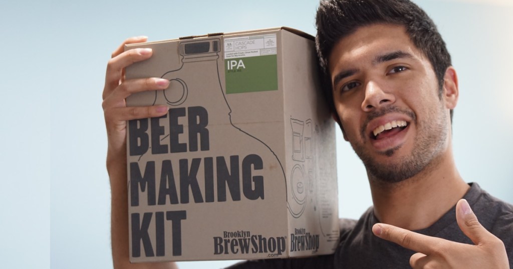 man holding Beer Making Kit