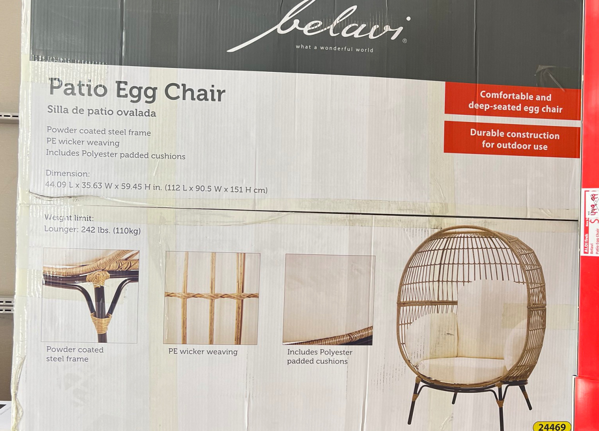 Belavi Patio Egg Chair w/ Cushions