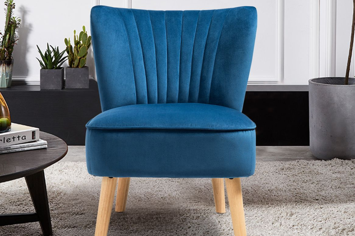 Costway Armless Accent Chair Modern Velvet Leisure Chair Single Upholstered