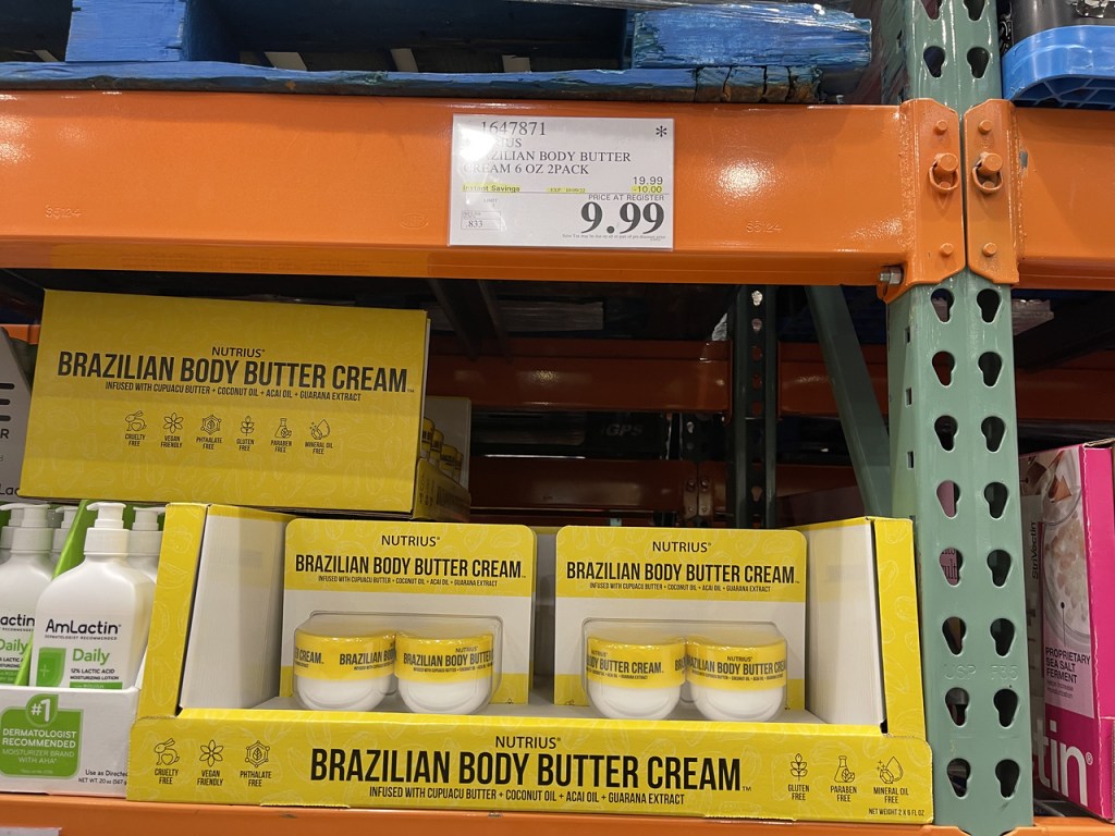 Brazilian Butter Body Cream on Costco shelf 